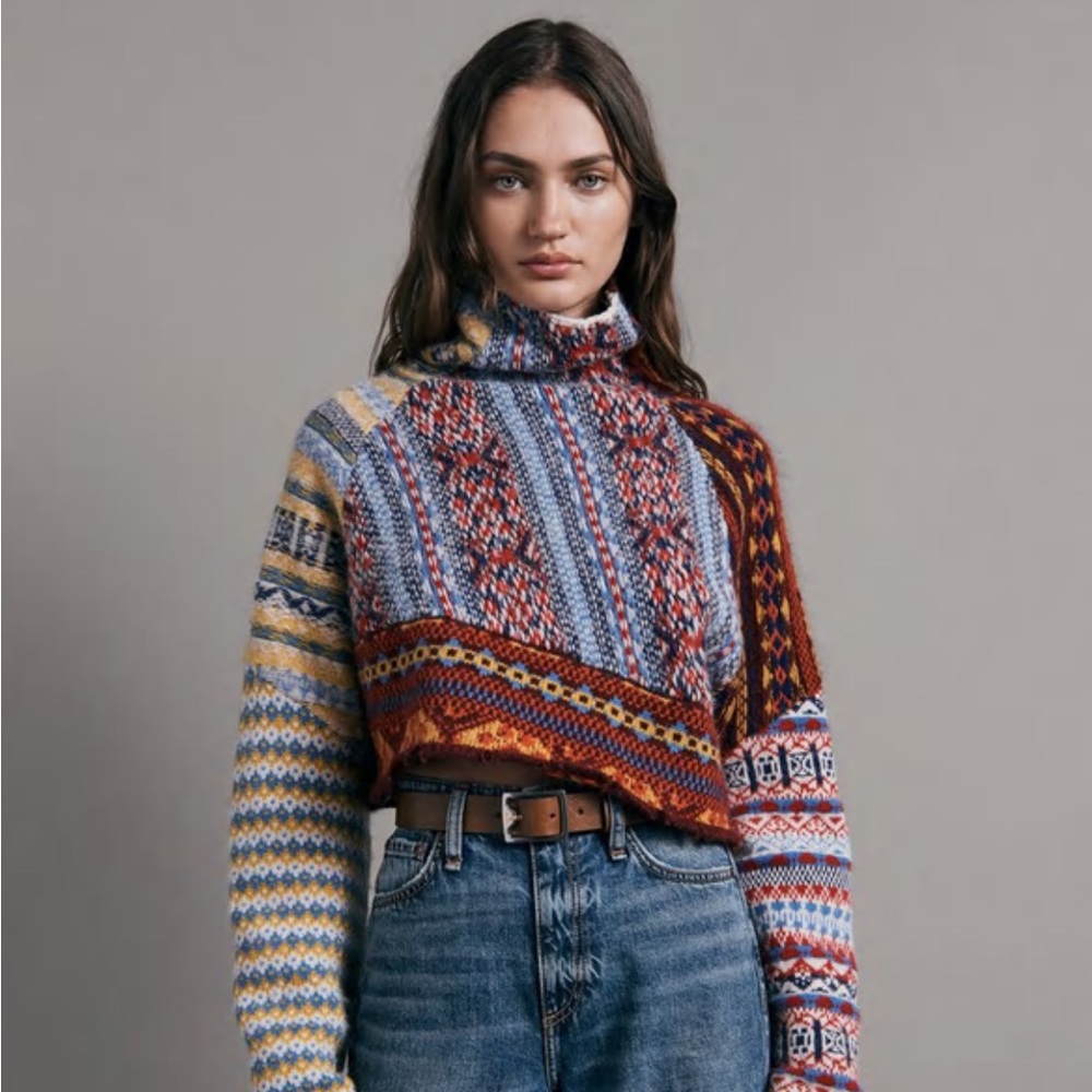 NWT Rag & Bone Hollis Wool Fair Isle Turtleneck
Cropped Fit Sweater